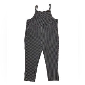Striped Coveralls Grey White Pinstripe Jumpsuit Jumper Speghetti Strap Romper